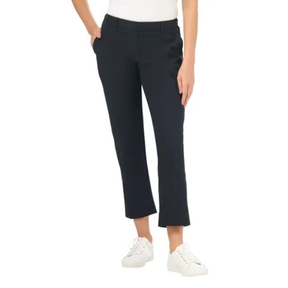 NWOT Kirkland Signature Women's 12 Travel Pants Black Side Zip Pockets - Picture 1 of 9